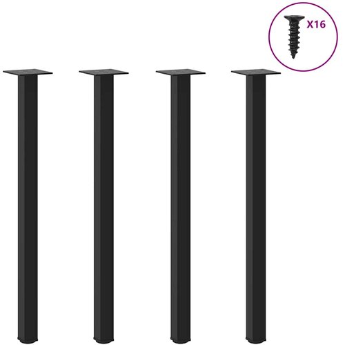 VidaXL noge za mizo za kavo 4 kosi črna 72-74 cm jeklo Slike