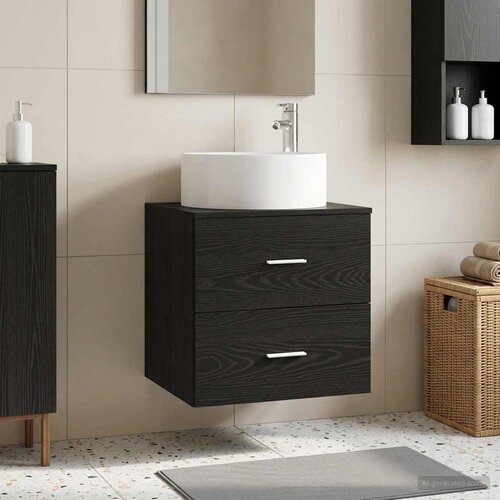  Umivaonik s policom Crni hrast 49,5 x 44,5 x 65,5 cm Cene
