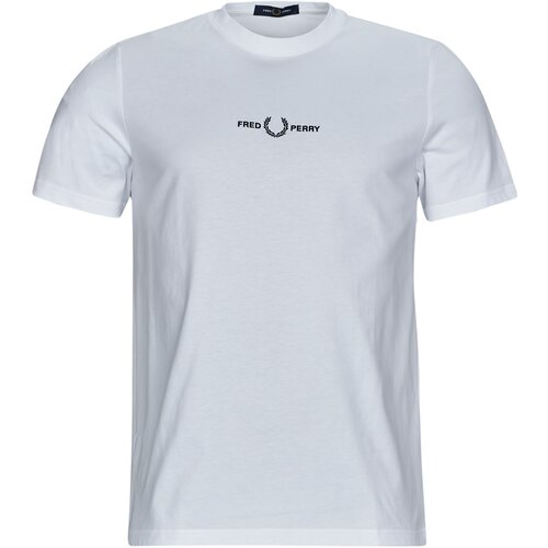 Fred Perry Majice s kratkimi rokavi EMBROIDERED T-SHIRT Bela Cene