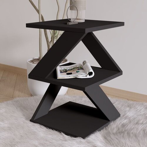 Hanah home Albeni - Black, Oak BlackOak Side Table Cene