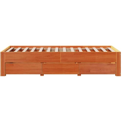 VidaXL Okvir kreveta bez madraca s ladicama 90 x 200 cm od borovine Slike