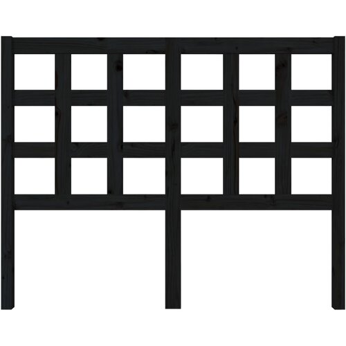  Uzglavlje za krevet crni 125,5 x 4 x 100 cm od masivne borovine Slike
