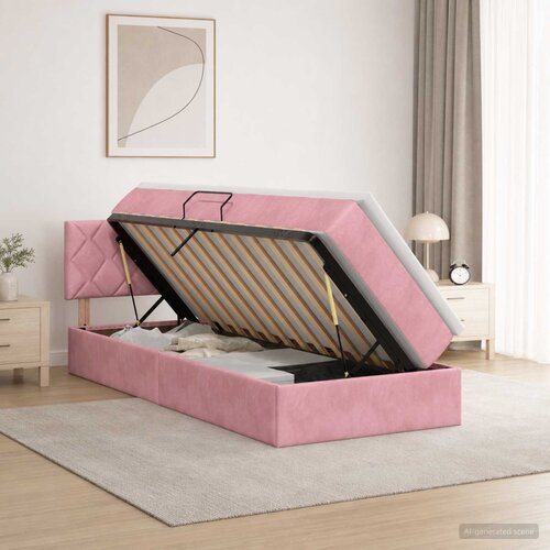  Krevet s od storage s uzglavljem Ružičasta 90 x 200 cm Bar&scaron;un Cijene