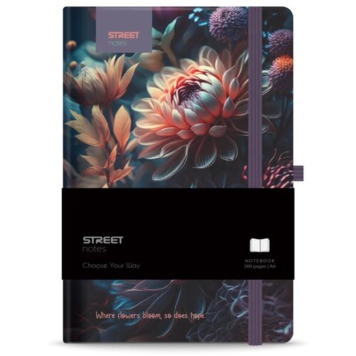 Blok notes z elastiko flowers blossom a6 tp črt 96l PROMOCIJA Cene