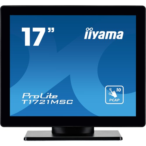 Iiyama T1721MSC-B2 monitor 17" pcap bezel free front, 10P touch, 1280x1024, speakers, vga, hdmi, 230cd/m², usb interface, external power adapter, multitouch with supported os Cene