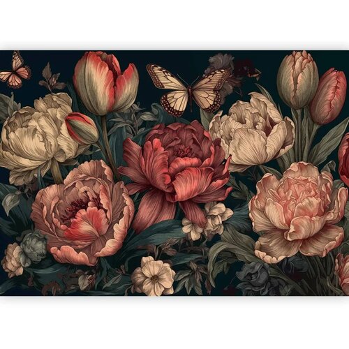  Foto tapeta - Flowers on a turquoise background 500x350 Slike