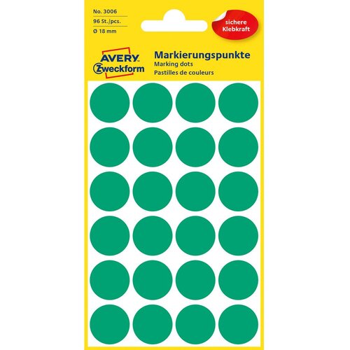 Avery Zweckform naljepnice točke zelene 18mm Slike