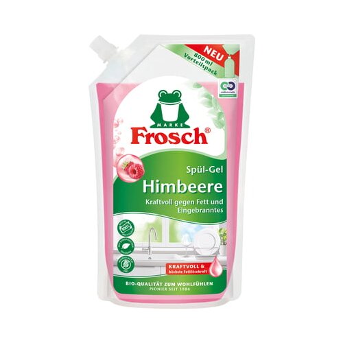 Frosch Gel za pomivanje posode z malino - Vrečka za ponovno polnjenje 800 ml Slike