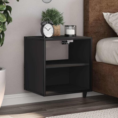 vidaXL Stenska nočna omarica črna 40x31x39,5 cm Cene