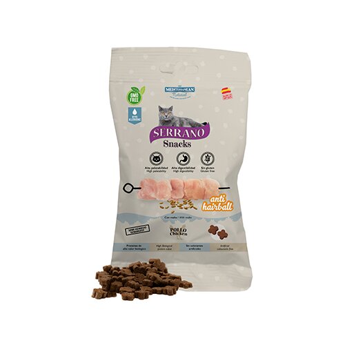 Mediterranean Natural Serrano Snacks poslastice za mačke AntiHairball - piletina 50g Slike