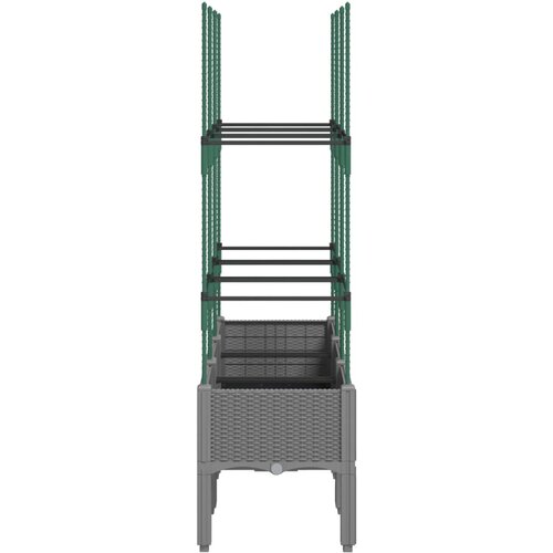  Vrtna sadilica s re&amp;scaron;etkom svjetlosiva 120 x 40 x 142,5 cm PP Slike