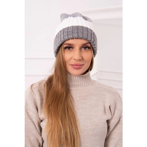 Kesi Cap with fleece Bojana K265 grey+white Slike