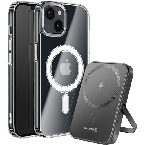 Swissten Paket MagSafe za iPhone 13 z dvomaterialnim ohi&amp;scaron;jem in powerbankom 5000 mAh, (5000309013) Slike