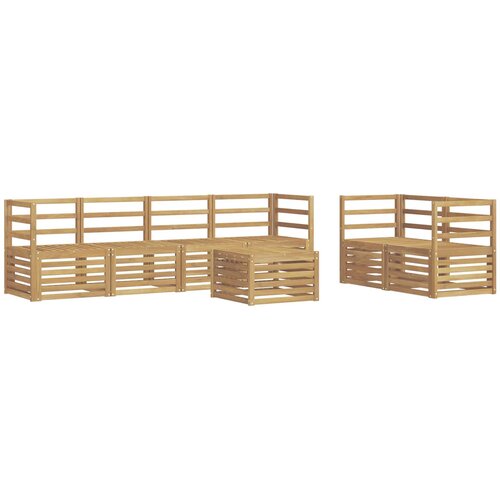 vidaXL Zunanja garnitura za sedenje 7 pcs Bela Masiven les akacije, (5000281301) Cene