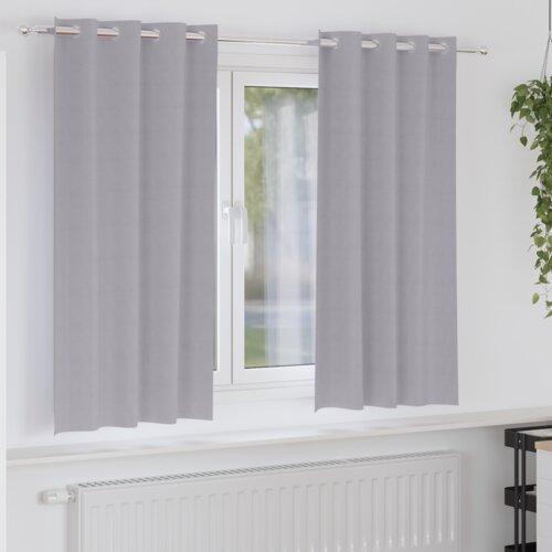 VidaXL Zavese z zavesami 2 pcs Metalno siva 175 x 140 cm Poliester Slike