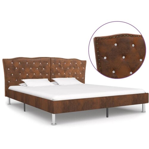 VidaXL Posteljni okvir rjav iz umetnega semi&amp;scaron; usnja 180x200 cm, (20902778) Slike