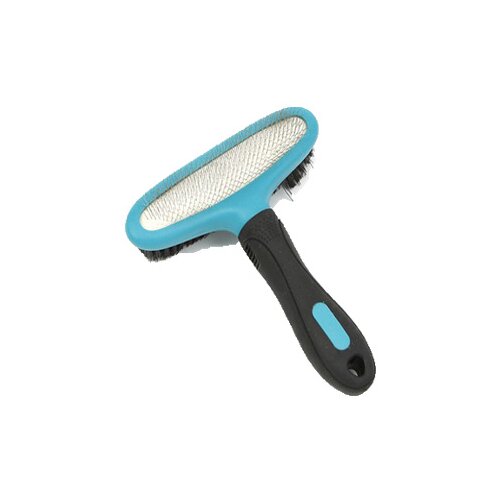 M Pets Četka za pse, 15x17cm, Dvostrana, Plavo-crna Slike