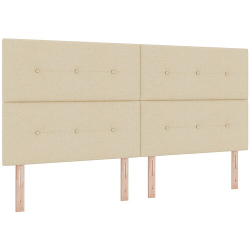 VidaXL Naslon za glavo s gumbi, krem, 200 cm, blago, (22053047) Slike