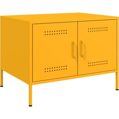 VidaXL Stolić za kavu boje senfa 68x50x50,5 cm hladno valjani čelik Slike