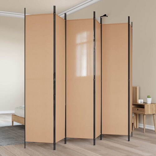  Razdjelnik prostora s 6 panela Bež 300 x 220 cm Tkanina Cijene