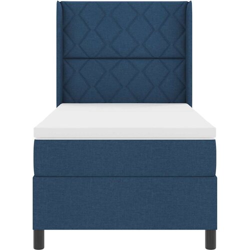  Krevet s opruga kutije s jastukom Plava 200 x 90 cm tkanina Slike