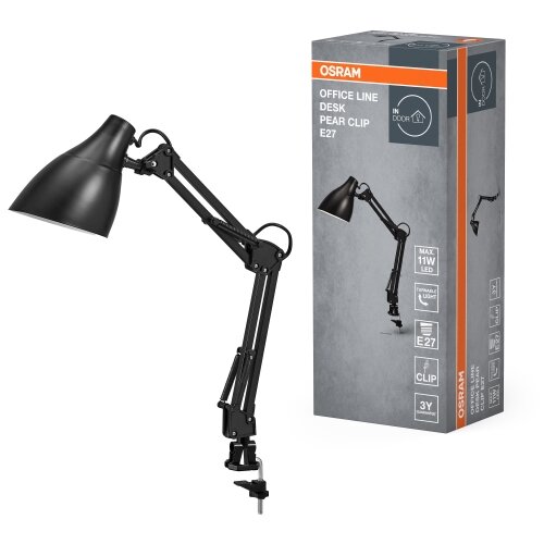 Osram Stona lampa sa klipsom DESK LINE 1xE27/11W/230V crna Slike