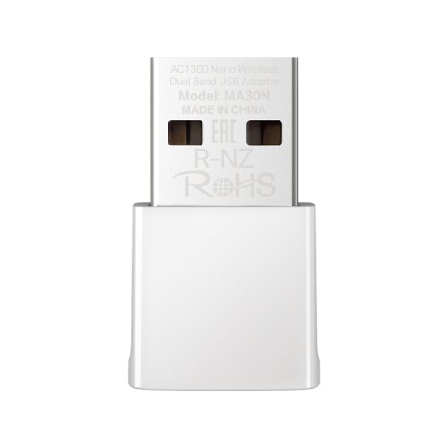 Mercusys USB WLAN MA30N AC1300 Nano Wireless Dual Band Adapter, 400 Mbps at 2.4 GHz + 867 Mbps at 5 GHz, Internal Antennas, USB 2.0, Nano Size, MU Cijene