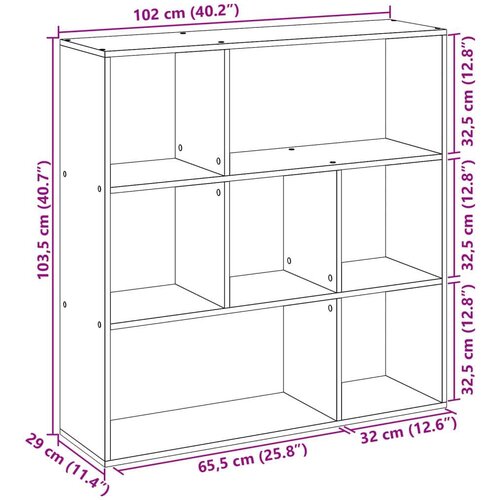 VidaXL Sobna pregrada / regal za knjige 102x29x103,5 cm drveni Slike