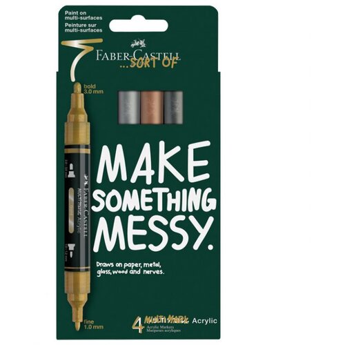 Marker AKRILNI OBOSTRANI MULTI FABER CASTELL 186004/4BOJE METALIC BLISTER Cijene
