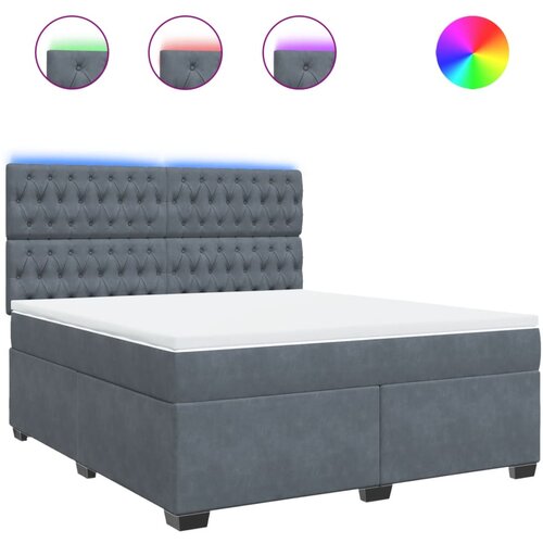 Maison Chic Box spring postelja - Vzmetna postelja z vzmetnico temno siva 180x200 cm žamet SL10941, (21902476) Cene