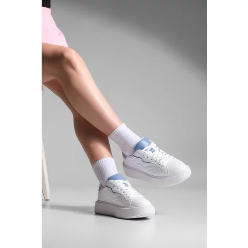 Marjin Women's Sneaker High Sole Lace Up Sneakers Akisa Blue