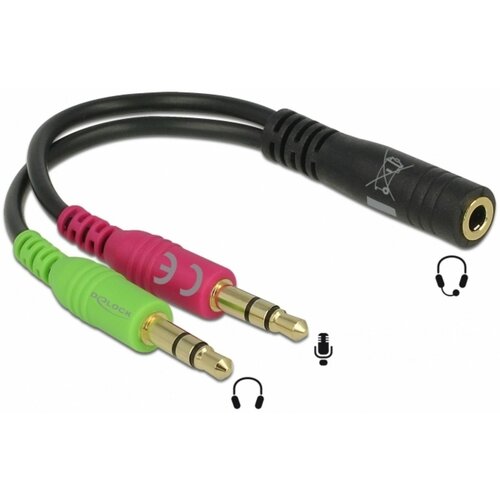 Delock adapter AVDIO Jack 3,5Ž 4-pin-2x 3,5M stereo CTIA 65459, (21028086) Cene