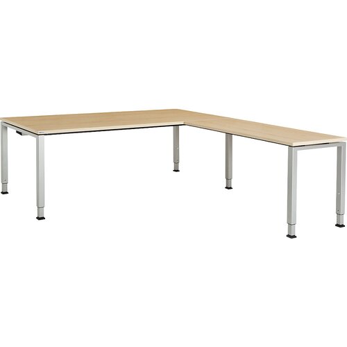 mauser Pisalna miza, kotna, spodnji del iz kvadratne/okrogle cevi, VxŠxG 650 - 850 x 2000 x 900 mm, kotni element na desni strani (širina 1200 mm), pl Cene