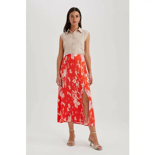 Defacto A Cut Flower Normal Waist Midi Skirt