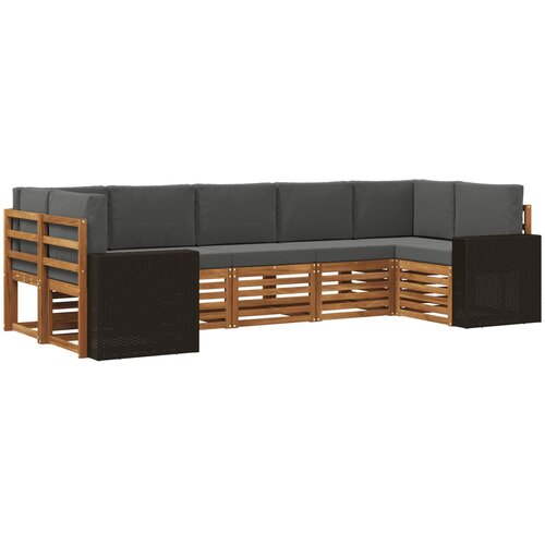  Sekcijska garnitura 7 pcs Prirodna i antracit Poliester Slike