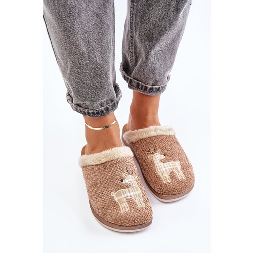 Kesi Women's Slippers With Reindeer And Fur Inblu CT000034 Beige Cijene