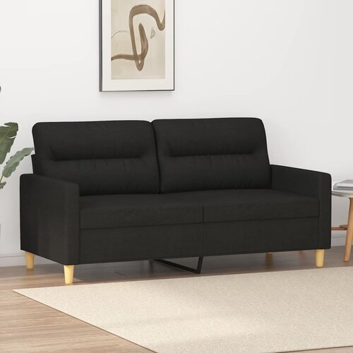  The Living Store Dvosed črn 140 cm blago - Kavč Dvosed, (21454374) Cene