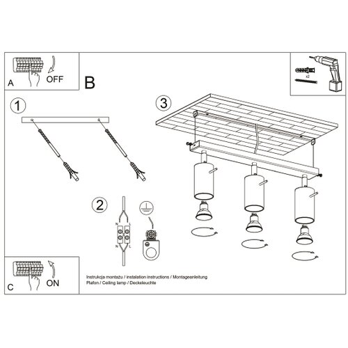  Brilagi - LED spot svetlo ASMUS 3xGU10/7W/230V crna Slike