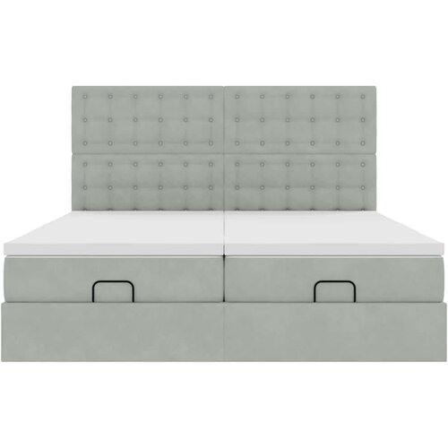 VidaXL Okvir kreveta s madracima svijetlosivi 180x200cm bar&amp;scaron;unasti Slike