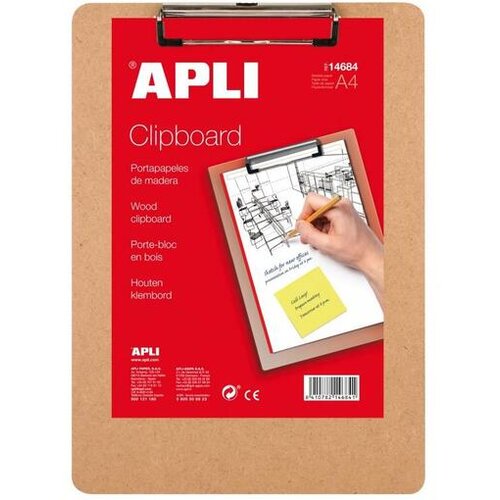 Apli podloga z vpenjalno sponko AP014684 lesena A4 Slike