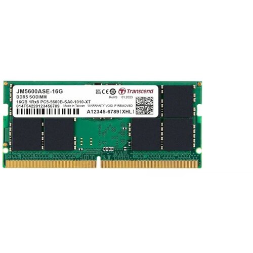 Transcend DDR5 16GB SO-DIMM 5600MT/s, On-die ECC, CL46 1.1V, 262-pin 1Rx8 (2Gx8)x8 Cene