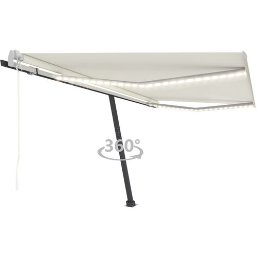 vidaXL Avtomatska tenda LED + senzor 450x300 cm krem Cene