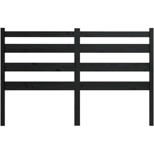  Uzglavlje za krevet crno 146 x 4 x 100 cm od masivne borovine Slike