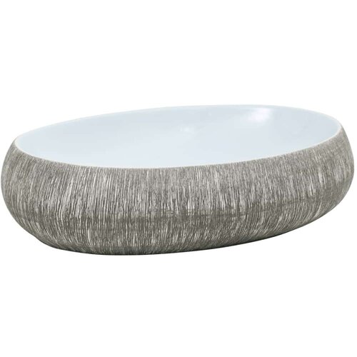  Nadpultni umivalnik siv in moder ovalen 59x40x15 cm k Slike