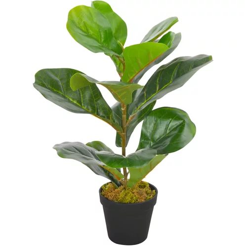 vidaXL Umetna rastlina figovec z loncem zelena 45 cm