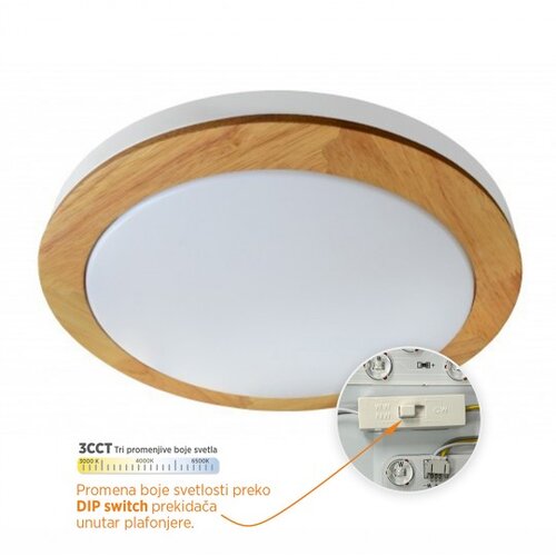 Mitea Lighting LED plafonjera 24W SMD DIP switch 3000-6500K fi390mm M205423-CCT Slike