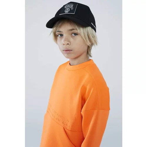 Karl Lagerfeld Dječja dukserica boja: narančasta, glatka