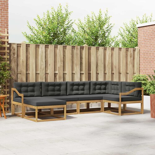  Set vanjskih sofa s jastukom 5 pcs Bijela i antracit Poliester Cene