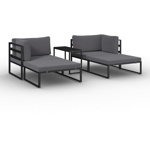 Bessagi Garden Lounge Garnitura Valentina, Temno Siva, 5-Delni Set Slike