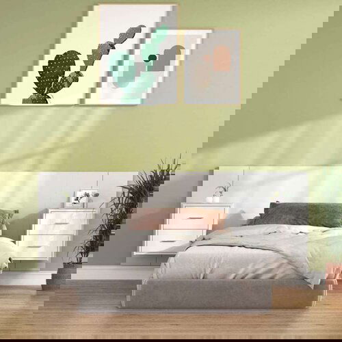  Posteljno vzglavje z omaricami bel konstruiran les, (20954272) Cene